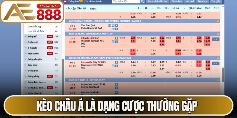 Kèo Châu Á là dạng cược thường gặp