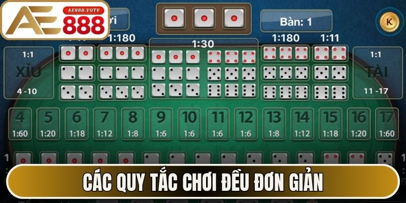 Tài Xỉu AE888 - Hướng Dẫn Cách Chơi, Chinh Phục Cửa Cược 2 Các quy tắc chơi đều đơn giản